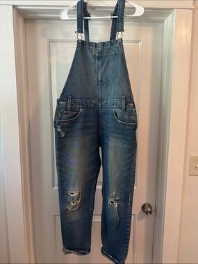 Levi's Distressed Blue Denim Overalls
